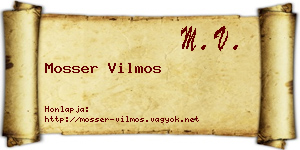 Mosser Vilmos névjegykártya